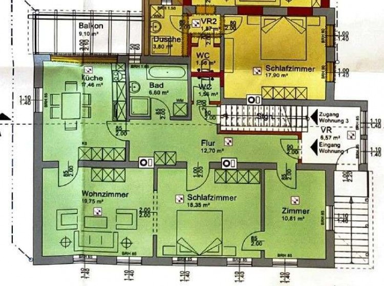 Objektbild: 3-Zimmer-Wohnung zum Erstbezug nach Komplettrenovierung in zentraler Lage - ca. 86,62 m² Wohnfläche!